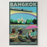 Impressão das viagens vintage de Banguecoque,