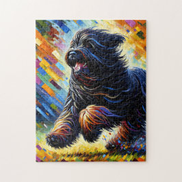 Quebra-cabeça Impressão de Arte Acrílica do Cão Briard Presente