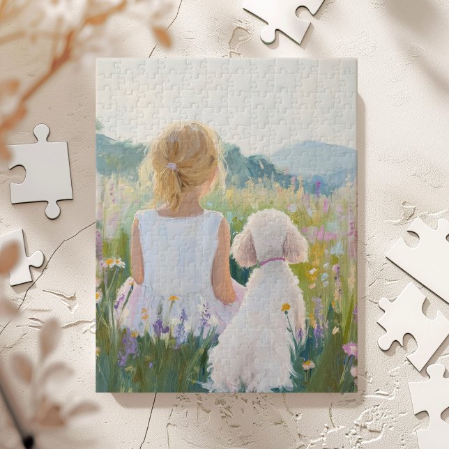 Quebra-cabeça Impressão de Arte Cachorro e Garota do Grande Milê (Criador carregado)