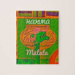 Quebra-cabeça Impressão de Arte da Girafa Hakuna