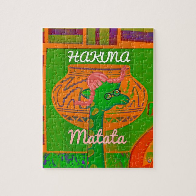 Quebra-cabeça Impressão de Arte da Girafa Hakuna (Vertical)