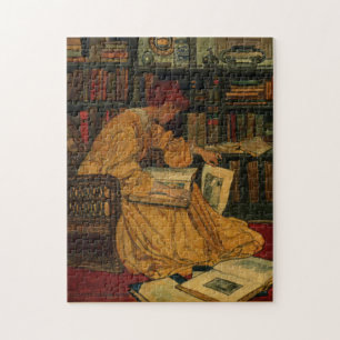 Quebra-cabeça Impressão de Arte de Amante de Livros Antigos Mu