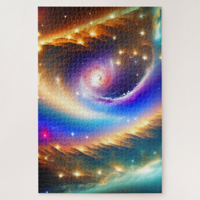 Quebra-cabeça Impressão de arte de galáxia cósmica com estrela c (Vertical)