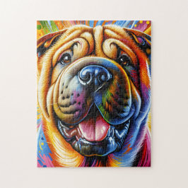 Quebra-cabeça Impressão de Arte em Acrílico do Retrato do Cão Sh