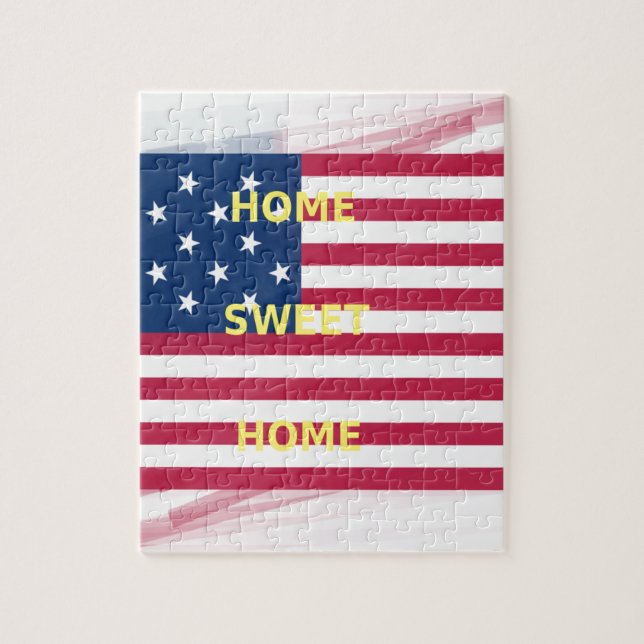 Quebra-cabeça Impressão de Arte "Lar Doce Lar" com Bandeira dos  (Vertical)