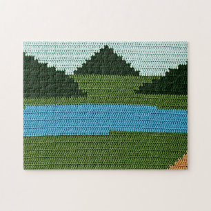 Quebra-cabeça Impressão de Crochet Colinas do Lago Russo