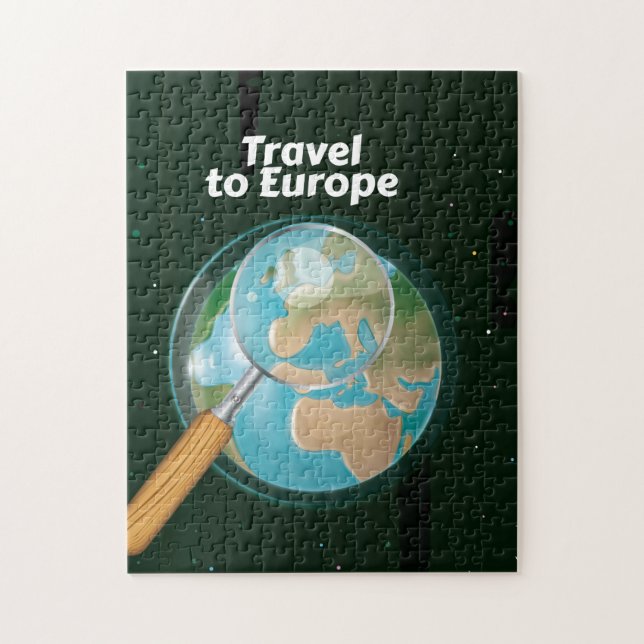 Quebra-cabeça impressão de férias de viagem para a Europa (Vertical)