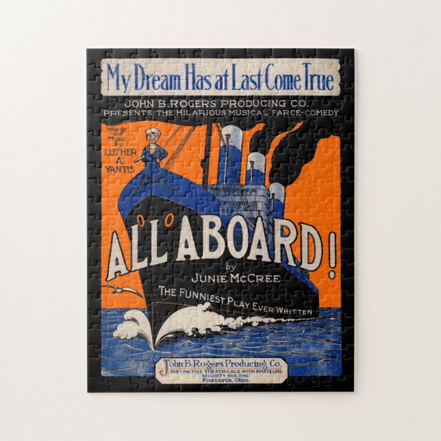 Quebra-cabeça impressão de partitura de 1921 All Aboard (Vertical)