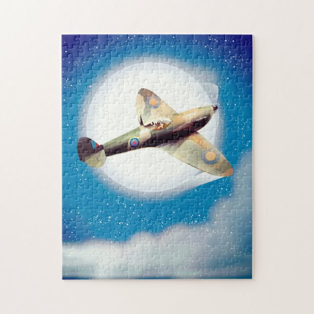 Quebra-cabeça Impressão de poster de viagens da aeronave Spitfir (Vertical)
