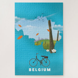 Quebra-cabeça Impressão do Mapa da Bélgica.