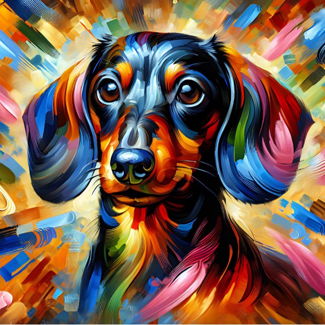 Quebra-cabeça Impressão em Acrílico de Dachshund | Colorida | Vi (Criador carregado)