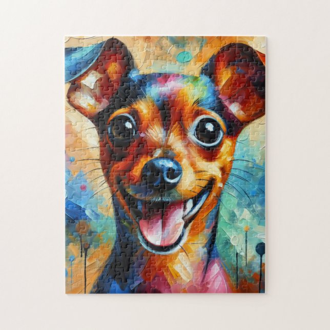 Quebra-cabeça Impressão em Acrílico do Cão Pinscher Miniatura (Vertical)