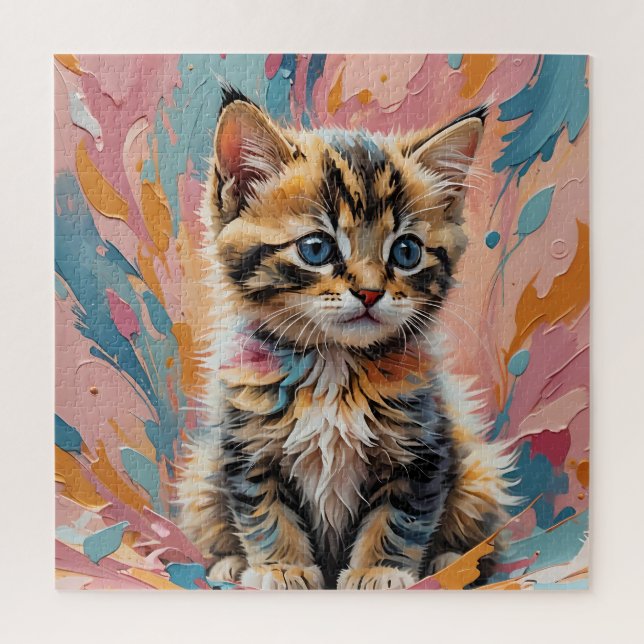 Quebra-cabeça Impressionismo Gatinho (Vertical)