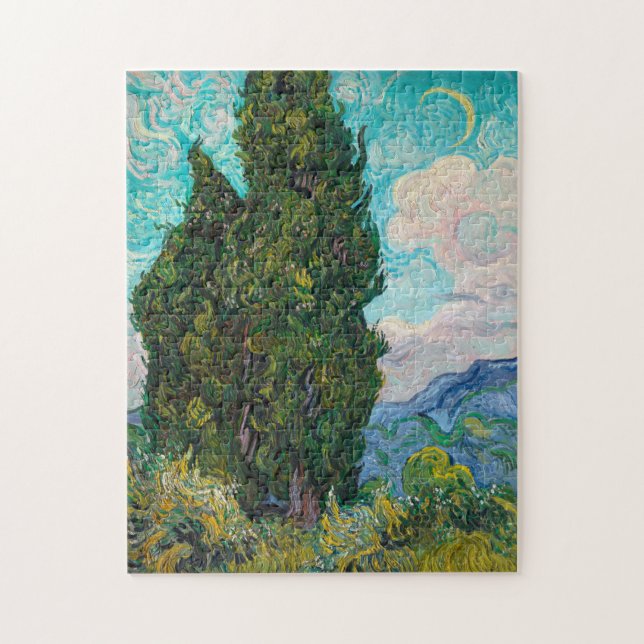 Quebra-cabeça Impressionismo Vincent Van Gogh Cypress Painting (Vertical)