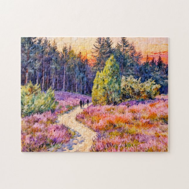 Quebra-cabeça Impressionist Landscape of the Lueneburg Heath at  (Horizontal)