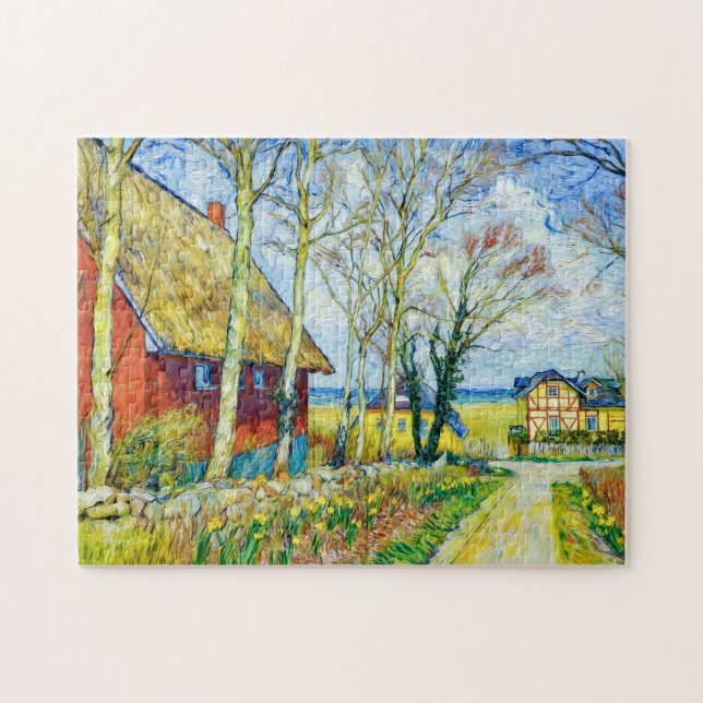 Quebra-cabeça Impressionist Village Scene in Ahrenshoop on the D (Horizontal)