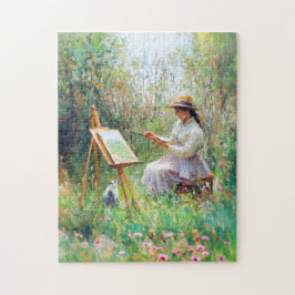 Quebra-cabeça Impressionista Pintura de Óleo de Gato ao Lado do 