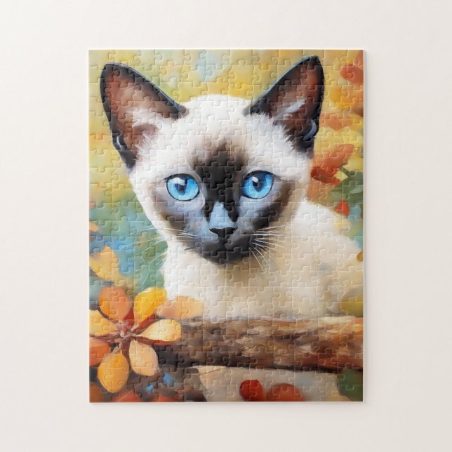Quebra-cabeça Impressionista Siamese Kitten (Vertical)