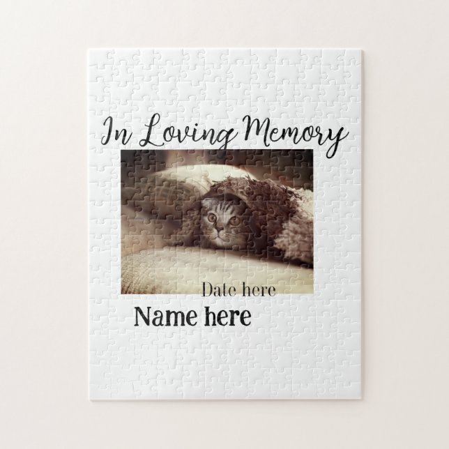 Quebra-cabeça In loving memory memorial keepsake add pet name (Vertical)
