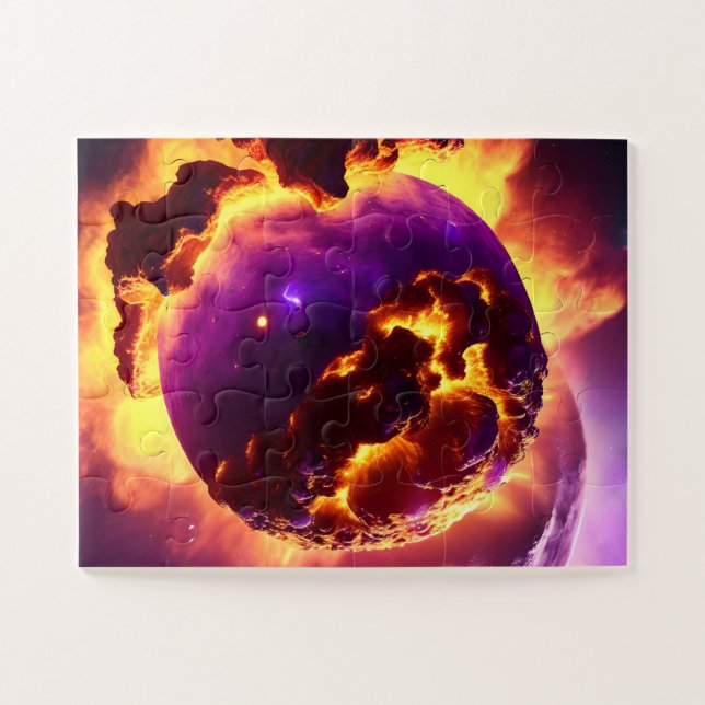 Quebra-cabeça Incêndios Cósmicos Nebulosa de Fechamento Laranja  (Horizontal)