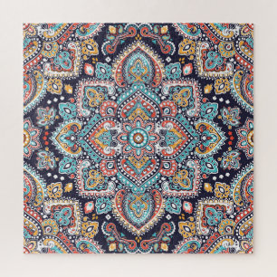 Quebra-cabeça Indian Paisley: Padrão Étnico de Mandala