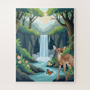 Quebra-cabeça Infantil Floresta com Cervo Fofo e C