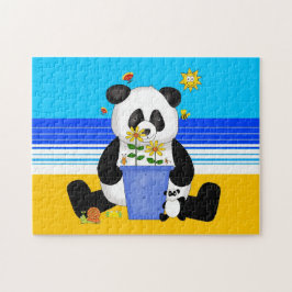 Quebra-cabeça infantil Panda na Praia