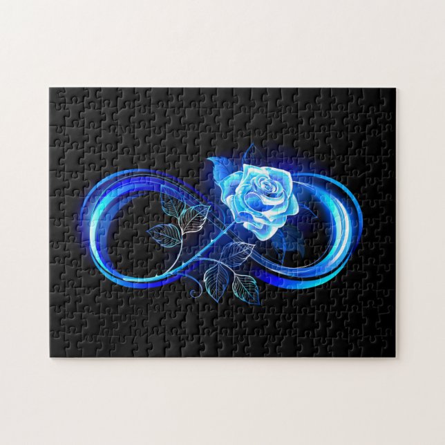 Quebra-cabeça Infinidade brilhante com rosa azul (Horizontal)