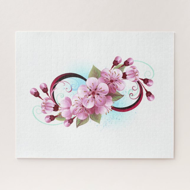 Quebra-cabeça Infinidade com Flores de Flor Sakura (Horizontal)
