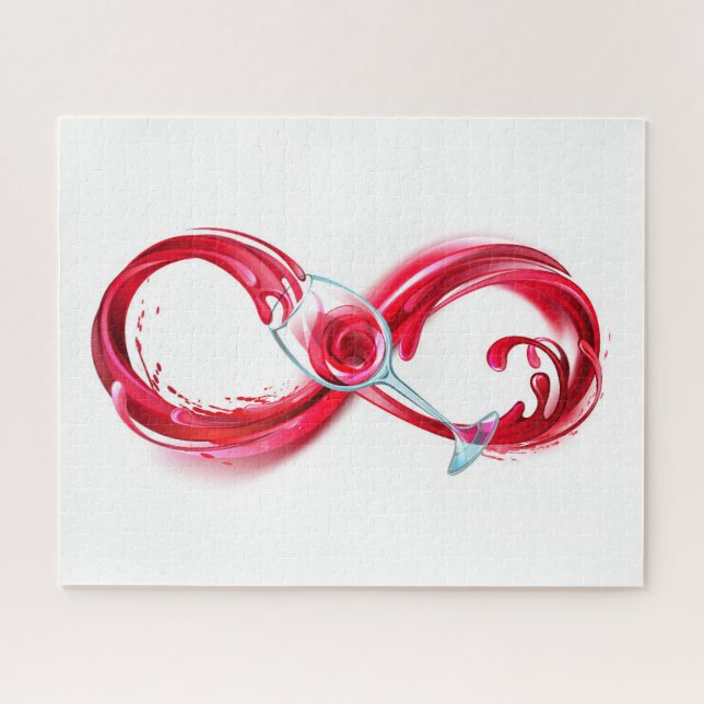 Quebra-cabeça Infinidade com vinho tinto (Horizontal)