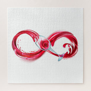 Quebra-cabeça Infinidade com vinho tinto