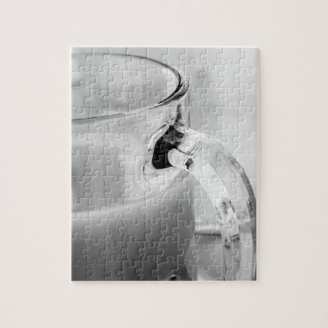 Quebra-cabeça Infravermelho, preto e branco, xícara, vidro, café (Vertical)