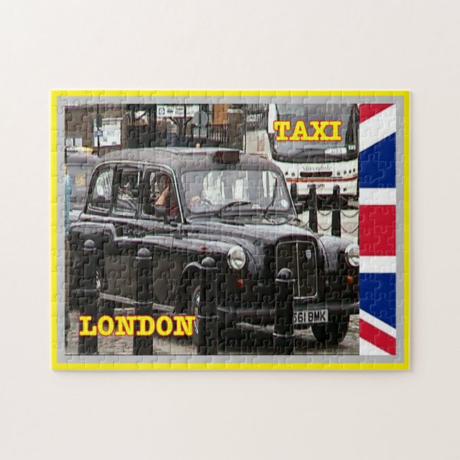 Quebra-cabeça Inglaterra - Londres - Táxi boné Negro - (Horizontal)