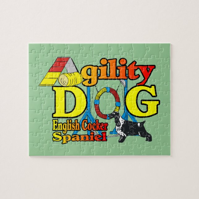 Quebra-cabeça Inglês Cocker Spaniel Agilidade (Horizontal)
