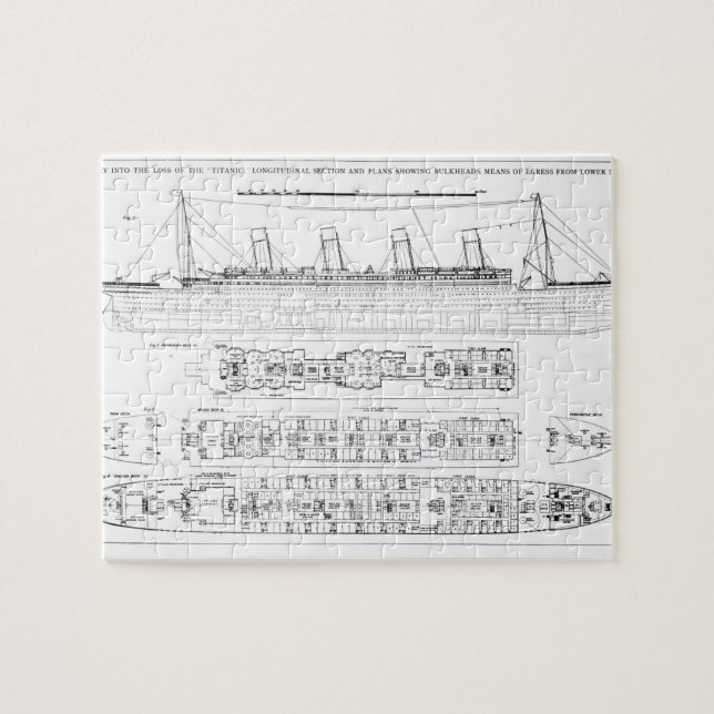 Quebra-cabeça Inquérito na perda do titânico: Sectio transversal (Horizontal)