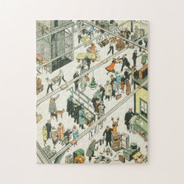 Quebra-cabeça Inspeção aduaneira, desenho animado de Tony Sarg