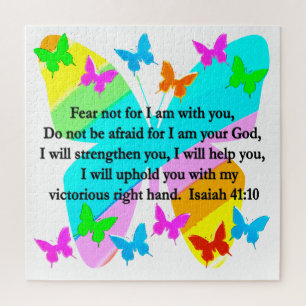 QUEBRA-CABEÇA INSPIRANDO DESIGN VERSO DE BÍBLIA ISAIAH 41:10