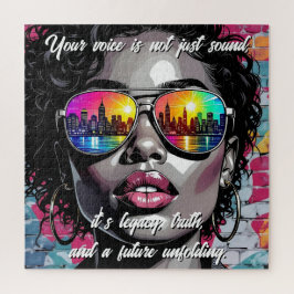 Quebra-cabeça Inspirational Quote and City Woman