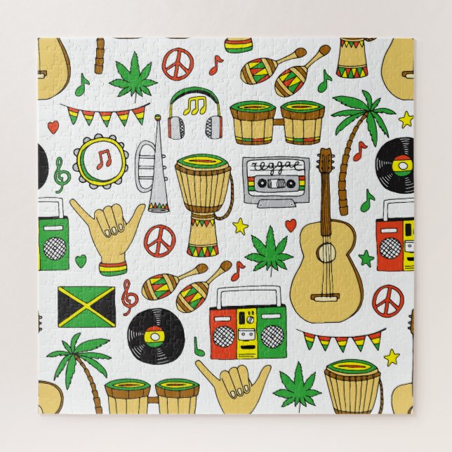 Quebra-cabeça Instrumentos Musicais: Reggae Sem Olhos (Vertical)