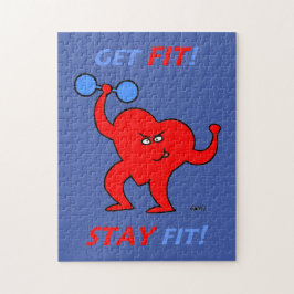 Quebra-cabeça Instrutor Cardio Malhação Cartoon Heart Exercer