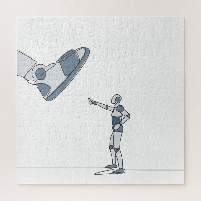 Quebra-cabeça Inteligência artificial robótica moderna (Vertical)