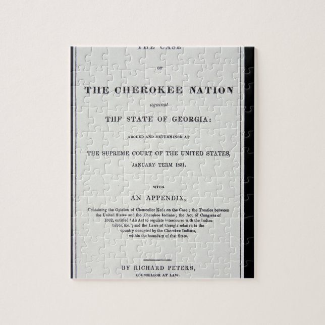 Quebra-cabeça intervalo da Anti-remoção, pela nação Cherokee, na (Vertical)