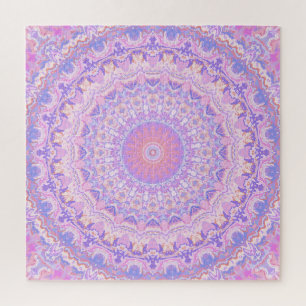 Quebra-cabeça Intricate Trippy Colorate Boho Mandala