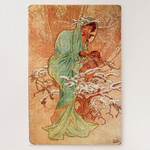Quebra-cabeça Inverno 1896: Um Nouveau de Arte por Mucha