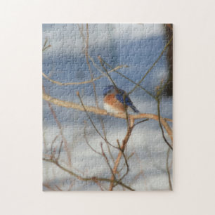 Quebra-cabeça Inverno Bluebird Nature Art