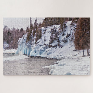 Quebra-cabeça Inverno na margem do lago Superior