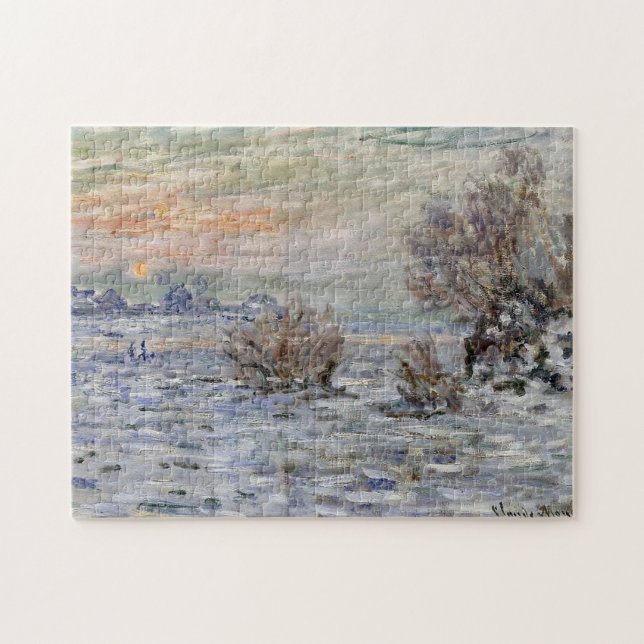 Quebra-cabeça Inverno sobre o Sena, Lavacourt Monet, Belas Artes (Horizontal)