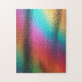 Quebra-cabeça Iridescent Rippled Rainbow Glass Texture