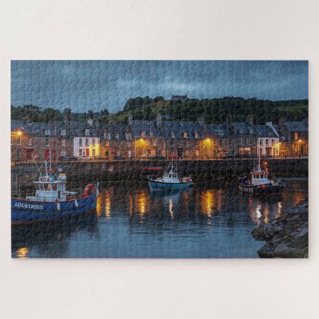 Quebra-cabeça Irish Coastal Harbor Town Jigsaw Puzzle (Horizontal)