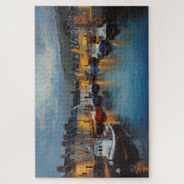 Quebra-cabeça Irish Coastal Harbor Town Jigsaw Puzzle